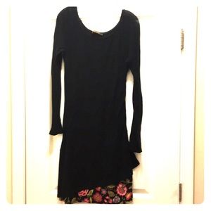 Patrick Gerard black knit dress with flower detail